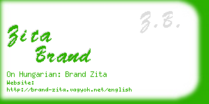 zita brand business card